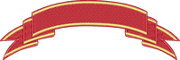 Red Gold Curved Banner Ribbon Top