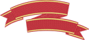 Red Gold Banner Ribbon Pair
