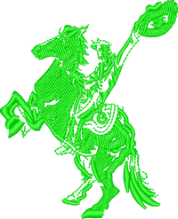 Rodeo Cowboy Bucking Horse Green