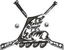 Roller Hockey Skate and Sticks