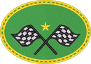Racing Flag Crest Oval