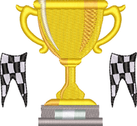 Racing Trophy with Flags