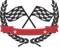 Racing Flags Wreath Banner