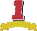 Racing Number 1 Gold Banner