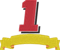 Racing Number 1 Gold Banner