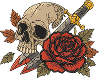 Skull Dagger Tattoo — embroidery design preview