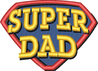 SUPER DAD — embroidery design preview