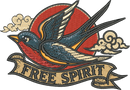 Swallow Free Spirit Tattoo — embroidery design preview