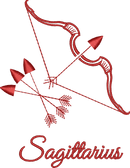 Sagittarius Bow and Arrows Red
