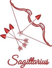 Sagittarius Bow and Arrows Red