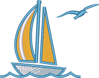 Sailboat with Seagull