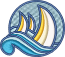Sailboat Wave Circle Patch