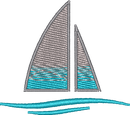 Minimalist Sailboat Gray