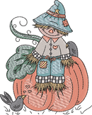 Scarecrow on Pumpkin