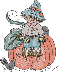 Scarecrow on Pumpkin