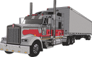 Semi Truck with Box Trailer