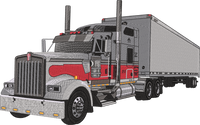 Semi Truck with Box Trailer