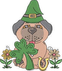 Shamrock Dog — embroidery design preview