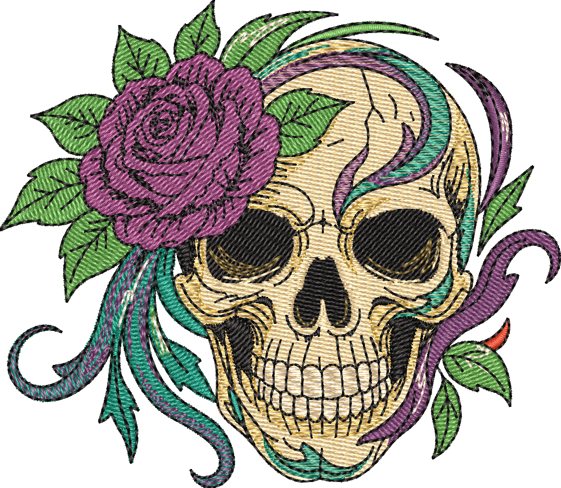 Skull Rose Flowers2