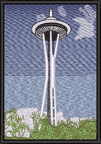Space Needle Wash — embroidery design preview