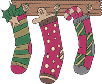 Stockings Ginger Candycane — embroidery design preview