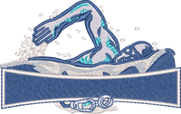 Swimming — embroidery design preview