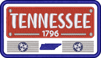 Tn State Plate — embroidery design preview