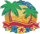 TROPICAL BANNER — embroidery design preview