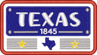 Tx State Plate — embroidery design preview