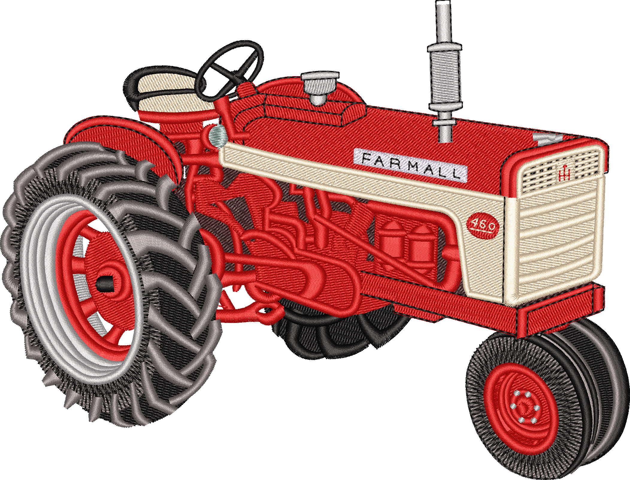 Tractor Farmall 460 — embroidery design preview