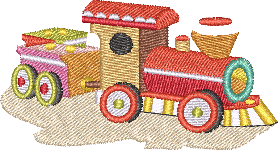 Train — embroidery design preview