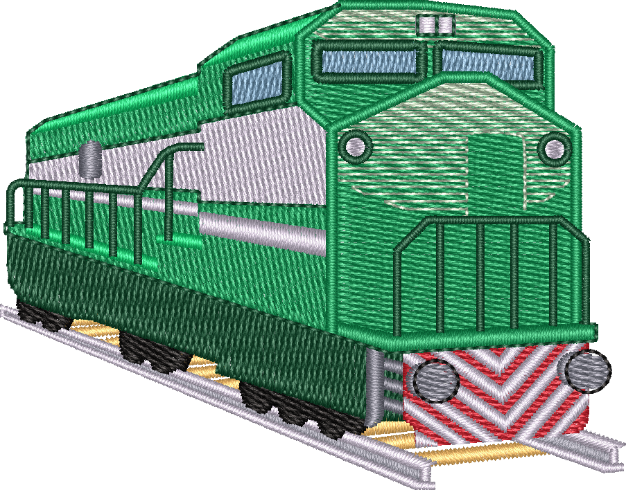 Train9 — embroidery design preview
