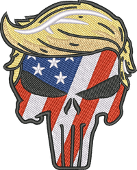 Trump Skull — embroidery design preview
