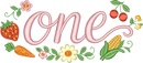 Turning One embroidery design preview
