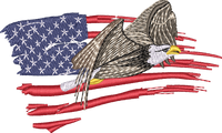 Us Flag Eagle embroidery design preview