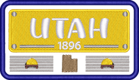 Ut State Plate — embroidery design preview