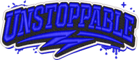 Unstoppable 3D Puff Foam embroidery design preview