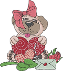 Valentine Dog — embroidery design preview