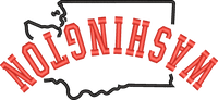 Washington State Upside Down — embroidery design preview