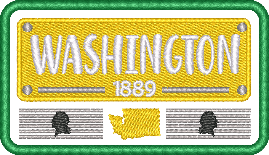 Wa State Plate — embroidery design preview