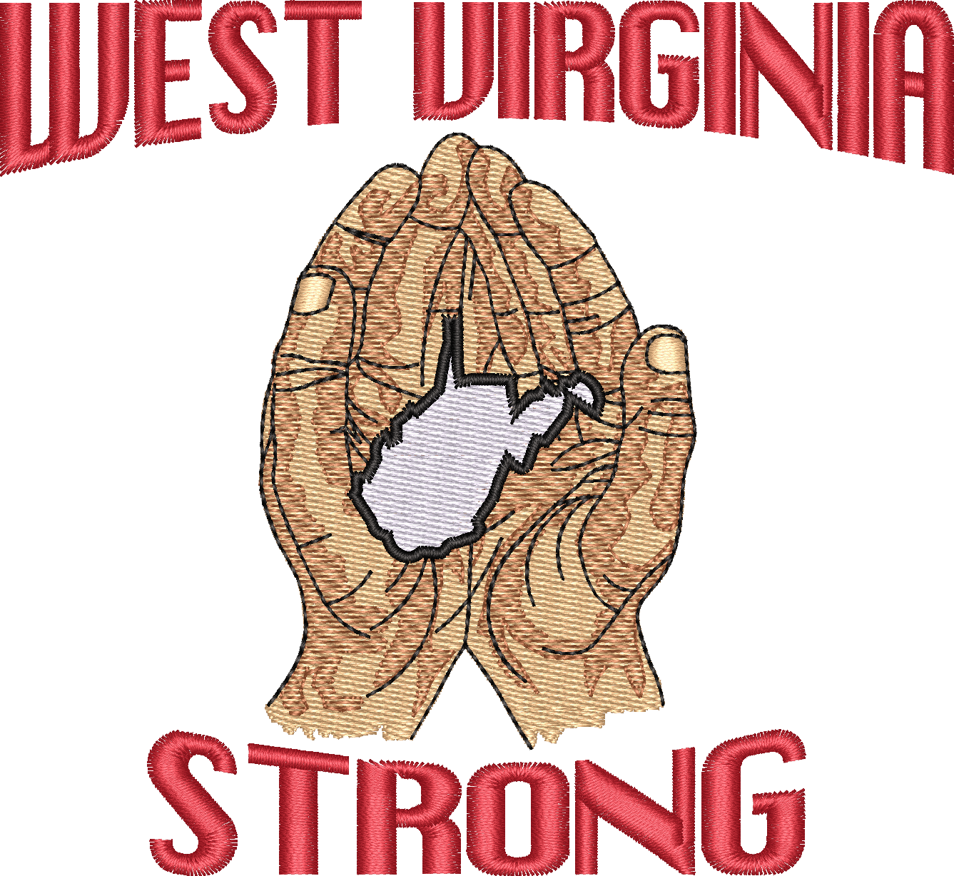WEST VIRGINIA STRONG — embroidery design preview