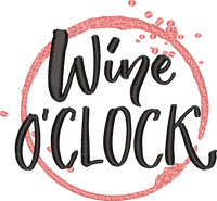 WINE OCLOCK — embroidery design preview