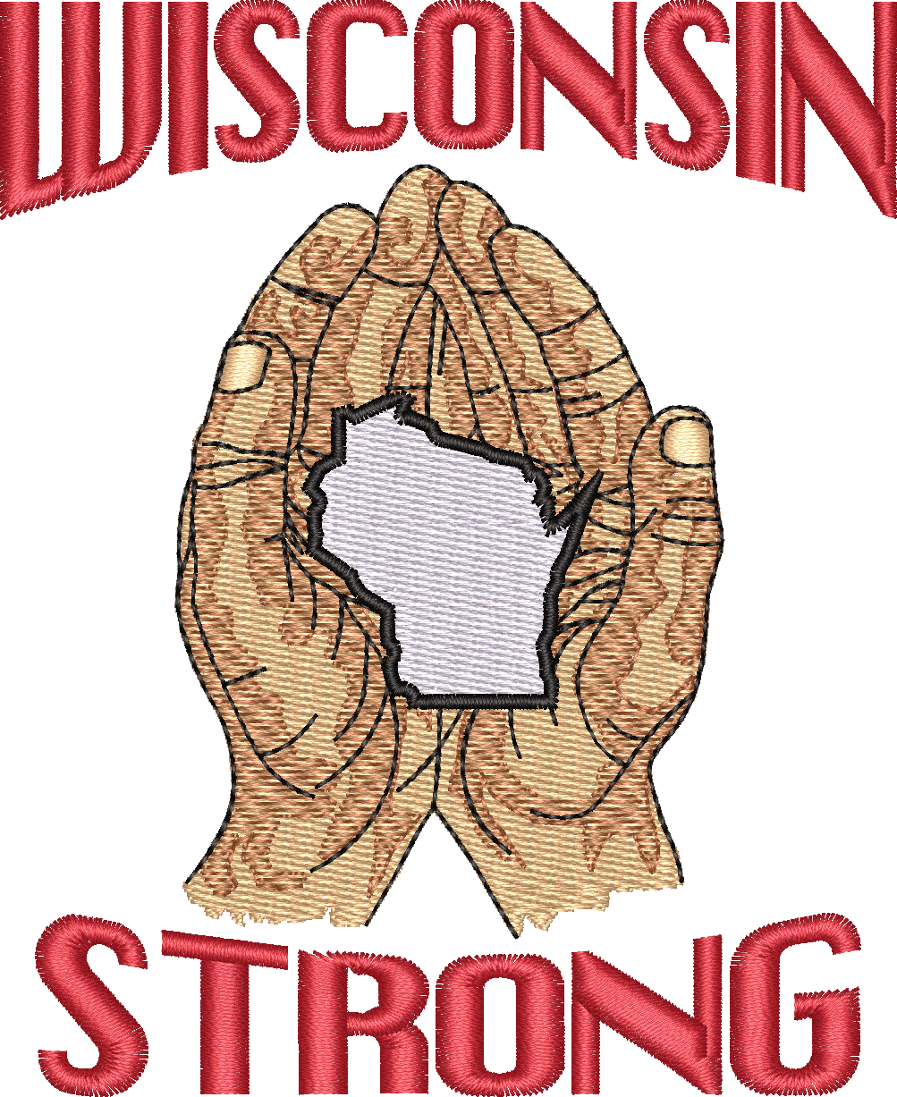 WISCONSIN STRONG — embroidery design preview