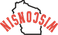 Wisconsin State Upside Down — embroidery design preview