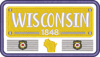 Wi State Plate — embroidery design preview