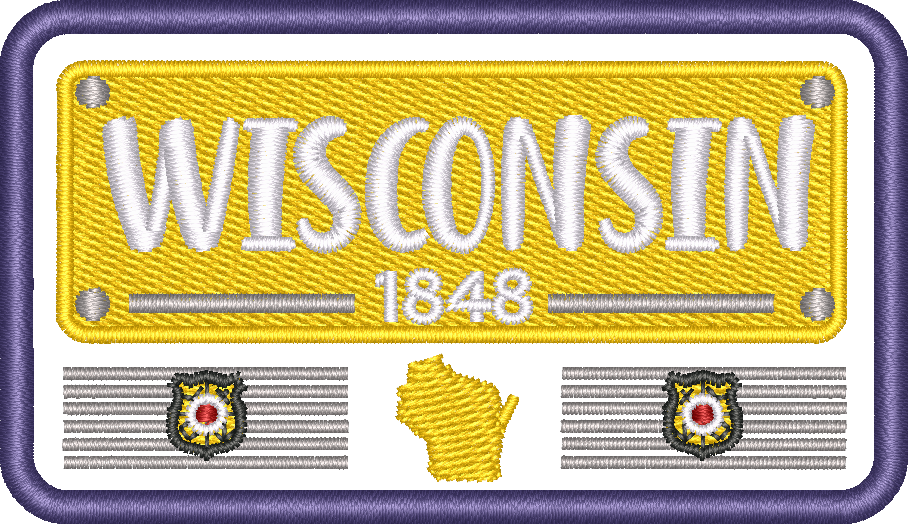 Wi State Plate — embroidery design preview