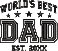 WORLDS BEST DAD — embroidery design preview