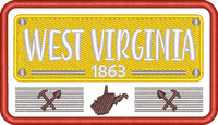 Wv State Plate — embroidery design preview