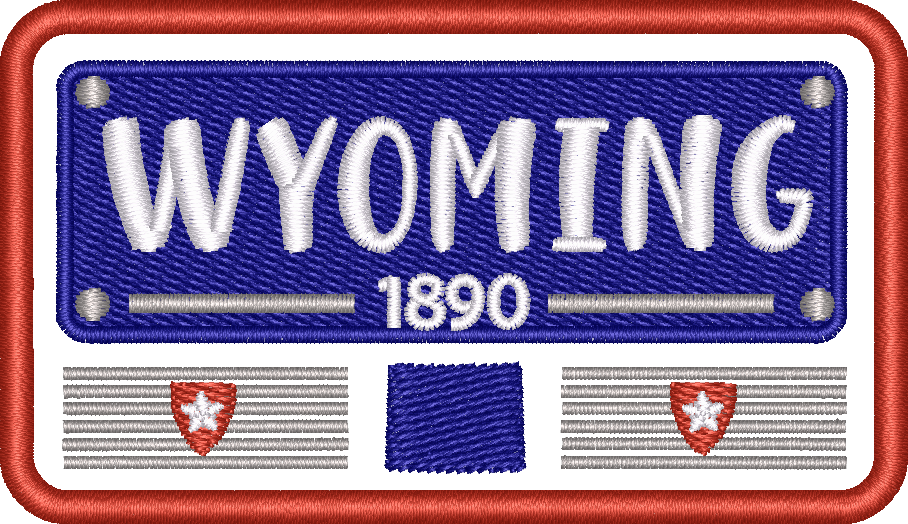 Wy State Plate — embroidery design preview