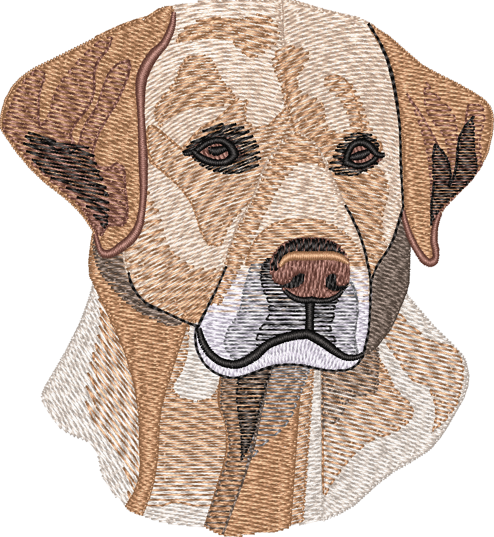 Yellow Labrador No Let — embroidery design preview